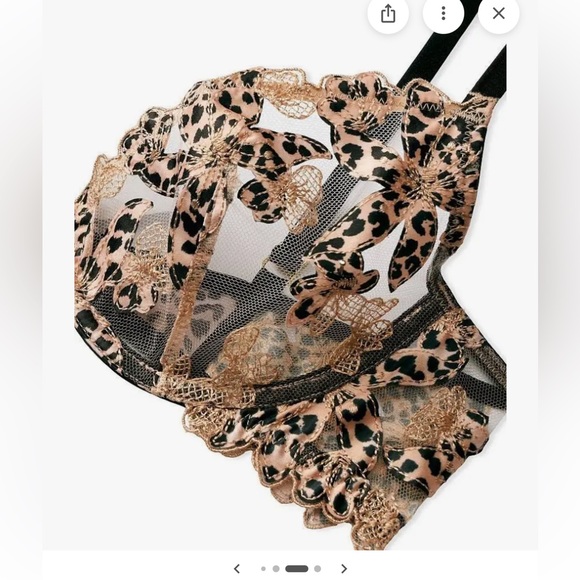 Victoria's Secret Animal Lace Embroidered Bra with matching Thong 36C/M - Picture 4 of 9